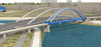 阿斯塔纳轻轨项目伊希姆河大桥